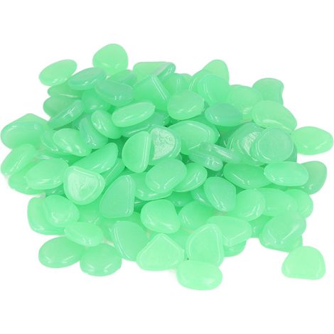 Pierres lumineuses d'extérieur, galets fluorescents colorés pour allées et chemins de jardin sombres, 200/sac, turquoise (1/5)