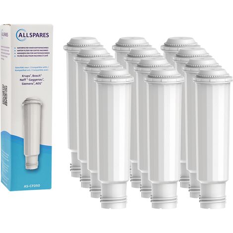 Filtro de agua AllSpares (12 unidades) apto para máquinas de café expreso Krups, filtro de repuesto para Krups F088 y Bosch/Siemens TCZ6003/TZ60003 (1/5)