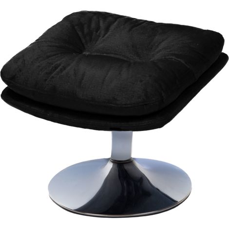 Amadeus - Repose-pieds en tissu noir avec piètement chromé Magnum (1/4)