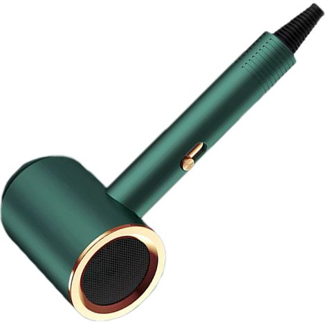 Sèche-cheveux silencieux, buse rotative à 360 degrés, séchage rapide, ABS PP, Portable, pour Salon de maison, Vert avec lumière bleue