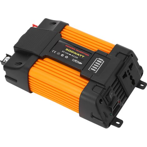 Kfz-Wechselrichter DC12V auf AC220V 500W, modifizierter Sinuswellenwandler-Adapter mit 2 USB-Anschlüssen und 1 Universalsteckdose (1/5)