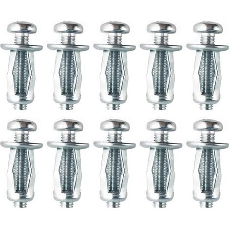 Lot de 10 fixations murales creuses M8 x 30 en métal robuste pour plaques de plâtre (1/5)