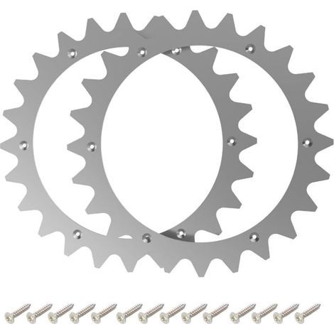 TLSE-01 Lot de 2 pointes antidérapantes en acier pour tondeuse à gazon et NaviMov i105E/i108E avec vis, 257 × 2,5 mm, argenté (1/5)
