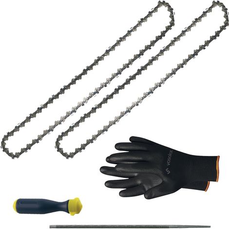 Kettensäge Zubehör - 2x Sägekette 35cm Rapid Super Pro Ersatzkette + Feilenheft mit Feile 4,8 mm (1/5)