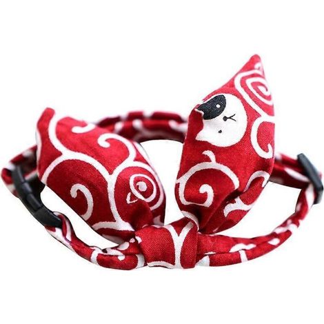 Collier pour chat avec nœud papillon rouge, accessoire de cou pour chats et petits chiens, taille S, élégant et ajustable.