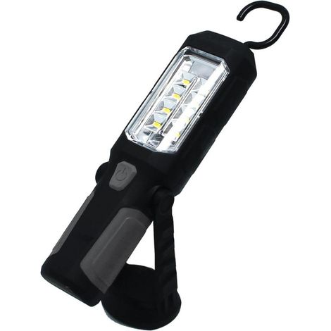 Lampe LED 9 Leds Haute Luminosité avec Torche Support Rotatif Fixations Magnétiques et Crochet Amovible (1/3)