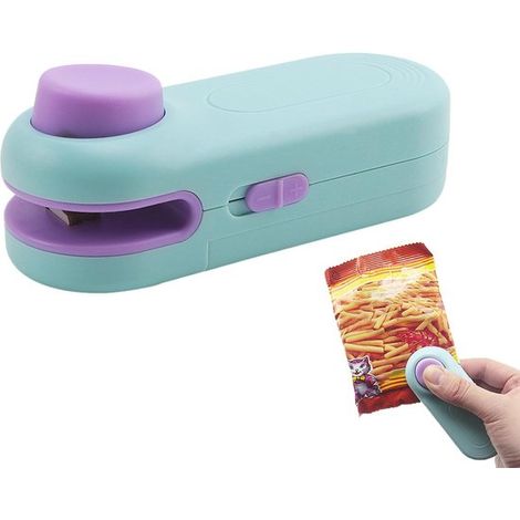 Selladora de bolsas para snacks，Resellable y crujiente，1 pieza，selladora de aluminio con imán adhesivo，dulces y palomitas de maíz (1/5)