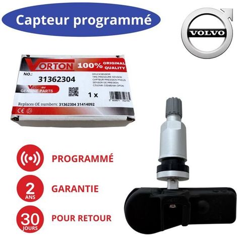 Sensore TPMS programmabile 433 MHz per VOLVO S60/V60/S90/XC90 - 31362304 / 31414092