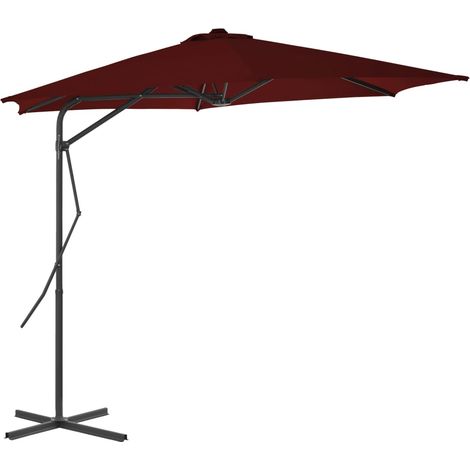 vidaXL Garden Parasol with Steel Pole Bordeaux Red 300x230 cm