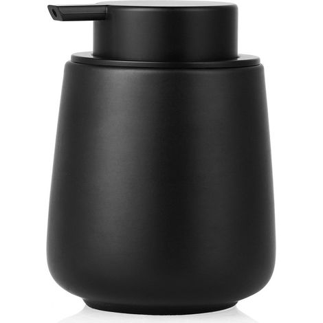 Distributeur de savon sur pied en céramique - Pompe à savon - Pour cuisine et salle de bain - Noir (1/5)
