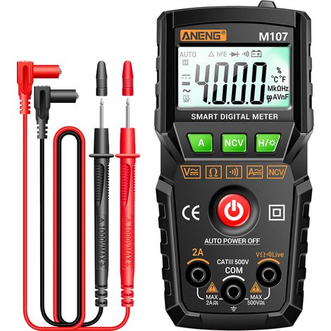 Digitales Multimeter M107, 4000 Counts NCV, Hintergrundbeleuchtung -