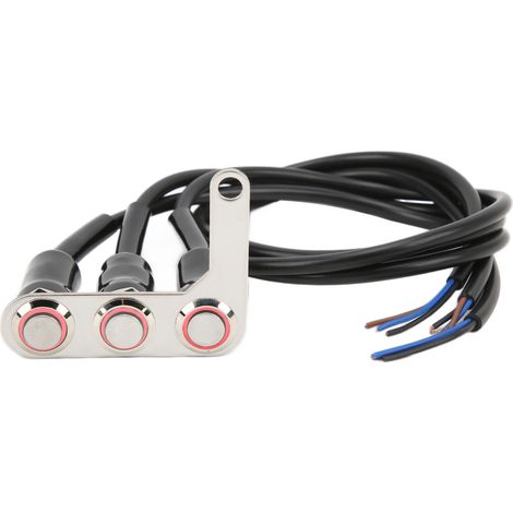 Interrupteur de guidon moto LED en acier inoxydable étanche pour klaxon, phare et projecteur - Commande gauche (1/5)