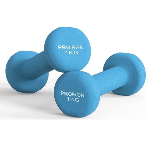 PROIRON Neopren Kurzhanteln 2er-Set Damen 2 x 1 KG Blau Gym Yoga Pilates Kinder (1/5)