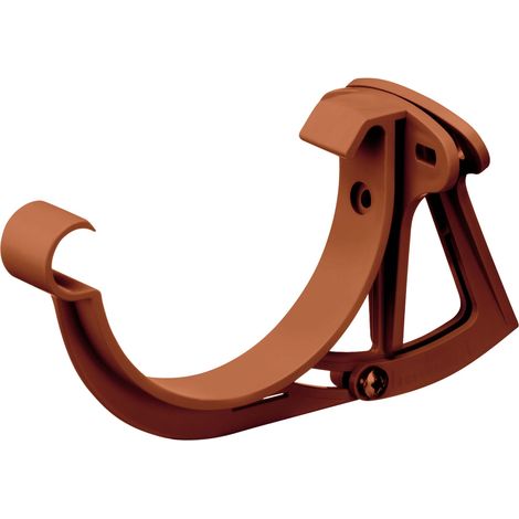 INEFA Stirnbretthalter, justierbar, für Dachrinne halbrund Dachrinnenhalter aus PVC-U Kunststoff, Made in Germany - NW100 / 100mm, 1 Stk. Braun