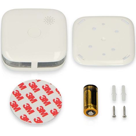Alecto Rauchmelder mit kompaktem Design mit 10-Jahres-Batterie und Garantie 2er-Pack Weiß