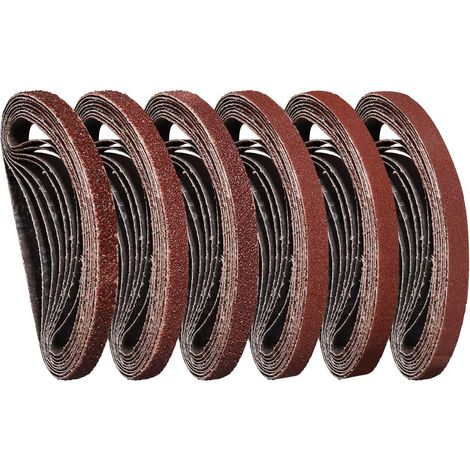 10 x 330 mm Nastro abrasivo (5 x grana 40/60/80/120/180/240 ciascuno) per levigatrici a nastro (30 pezzi)