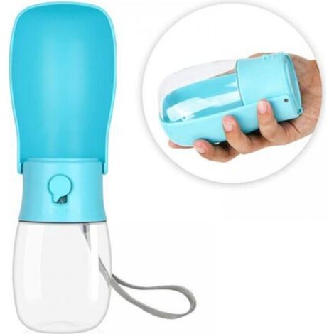 300 ml Collapsible Dog Water Bottle, Portable Dog Water Bottle, Suitable for Dogs and Cats, Outdoor Walks, Travel and Drinking, Blue (1/5)