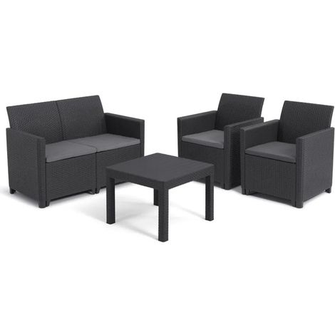 set da giardino keter "marie lounge" colore grafite, 4 posti (1/5)