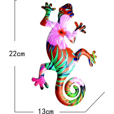Gecko en métal - Décoration murale suspendue - Sculpture décorative pour la maison, la chambre, le salon, le bureau ou le jardin (1/5)