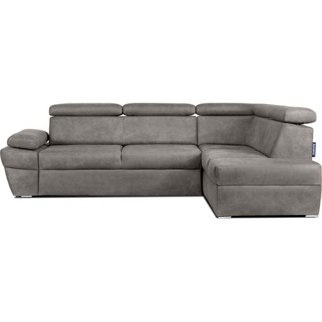 KONSIMO RATLO Ecksofa , Schlaffunktion, 4 /5  Sitzer, Bettkasten, Lederoptik, silber (1/5)