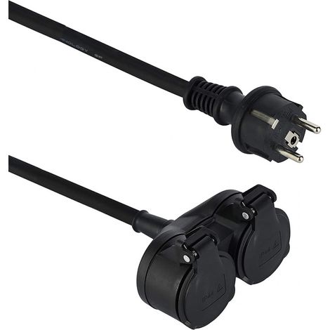 Rallonge Professionnel Biplite, Multiprise 2 prises, Avec capuchon, 5M câble H07RN-F 3G1.5mm