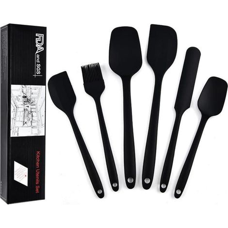 6-teiliges Silikon Spatel Set hitzebeständig für Küche & Backen