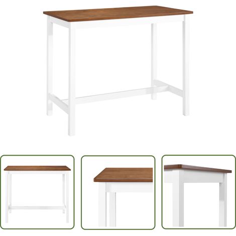 The Living Store Bartisch Massivholz 108x60x91 cm - Esstisch - Bartisch - Wohnzimmertisch - Holzt Tisch - Tisch Mit Schubladen (1/5)