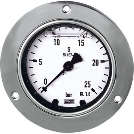 Riegler Glyzerinmanometer, Frontring, G 1/4 hinten zentr., 0 - 4,0 bar, Ø 63 (1/2)