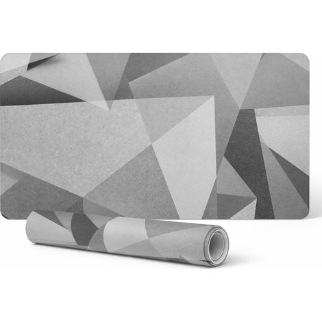 Alfombrilla protectora moderna para teclado con dise帽o geom茅trico de tri谩ngulos, 120 x 60 cm.