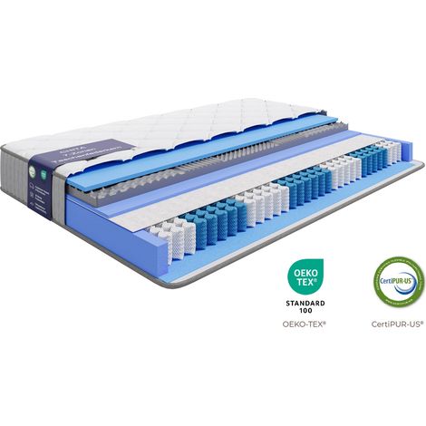 Matelas 90x190cm Ressorts ensachés soutien Medium épaisseur 20 cm