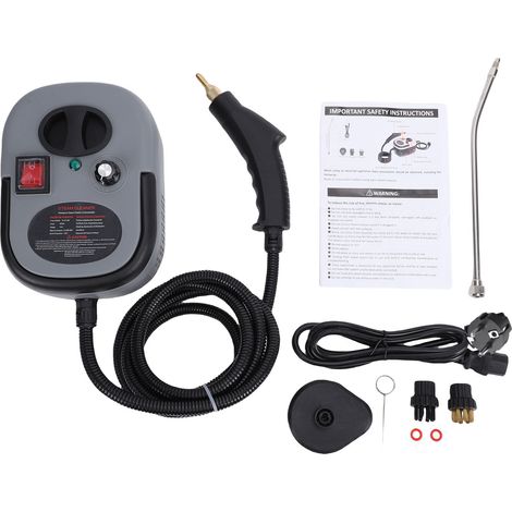 Nettoyeur vapeur portable sous pression 2500 W, haute température, pour cuisine, meubles et voiture. Réservoir de 1200 ml, gris, prise européenne 220 V. (1/5)