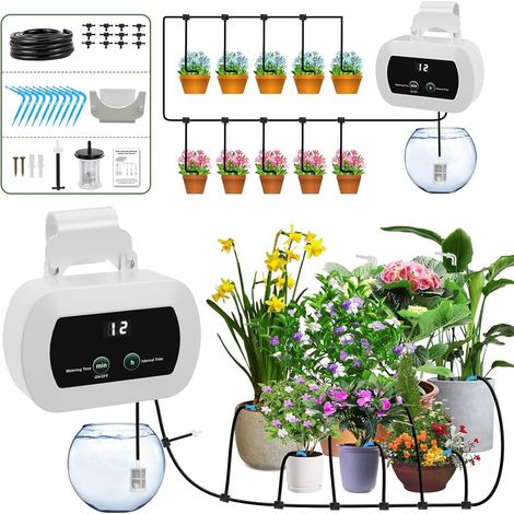 Un système d'irrigation automatique avec dispositif d'arrosage automatique, adapté à l'irrigation intérieure des plantes en pot. (1/5)