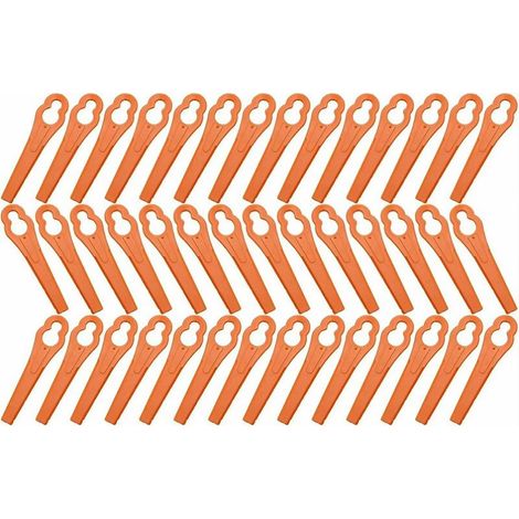 Lames en Plastique 60 Pcs Lames de Tondeuse pour Jardin pelouse Tondeuse Accessoires, Lames en Plastique de Rechange pour Coupe-Bordures(orangé) (1/5)