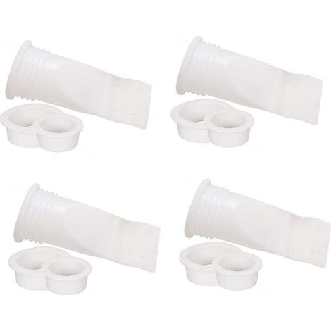 Ensemble de 4 clapets anti-retour réglables multicolores, valve unidirectionnelle, siphon de sol en silicone pour canalisations de toilettes, salle de bain, cuisine (blanc) (1/5)