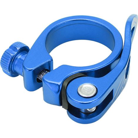 BOLANY Collier de Tige de Selle VTT 34.9mm en Alliage d'Aluminium, Attache Rapide Bleu pour Vélo Tout Terrain (1/5)