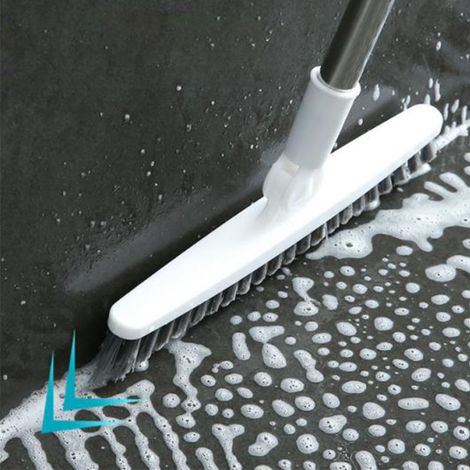 Balayette Longue Brosse d'angle pour sols carrelés salle de bain et cuisine en plastique blanc 88,5 cm (1/5)