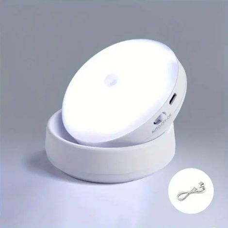 Bewegungsmelder-Nachtlicht, 6 LEDs, kreatives Nachtlicht für Schlafzimmer, Flur und Kleiderschrank, tragbares und wandmontiertes Nachtlicht - Crezuo