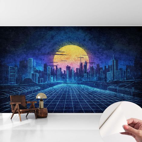 Selbstklebend Tapete - abwaschbar - Arbeitszimmer - Esszimmer- Top Qualität Futuristische Landschaft 416x254 cm (1/5)