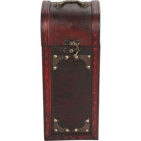 Tragbare Vintage-Retro-Weinkiste aus Holz, dekorative Tragetasche für eine einzelne Flasche, Aufbewahrungskiste für 1 Flasche (1/5)