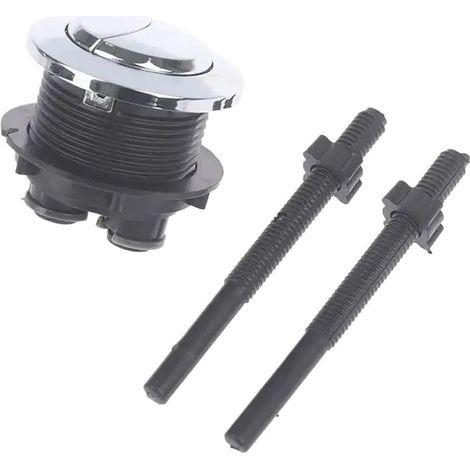 1 Pièce Bouton Poussoir WC Rond Carré Plastique, Vanne Bi-Chasse (1/5)