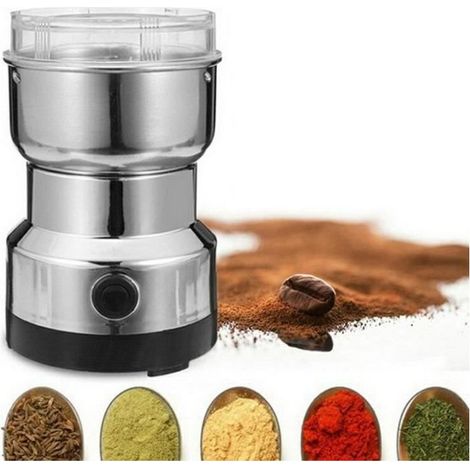 Moulin à café et mixeur électrique broyeur pour grains de café, graine de lin et autres épices - inox 26@ (1/4)