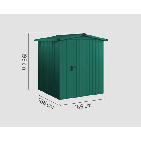 EcoStar Metallgerätehaus made by Hörmann 166x166 cm Gerätehaus aus Metall in Grün, Geräteschrank mit 0,4 mm Wandstärke Gartenhaus