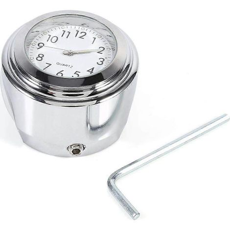 Horloge de moto 7/8 pouce 1 pouce à fixer sur le guidon, cadran blanc précis (1/5)