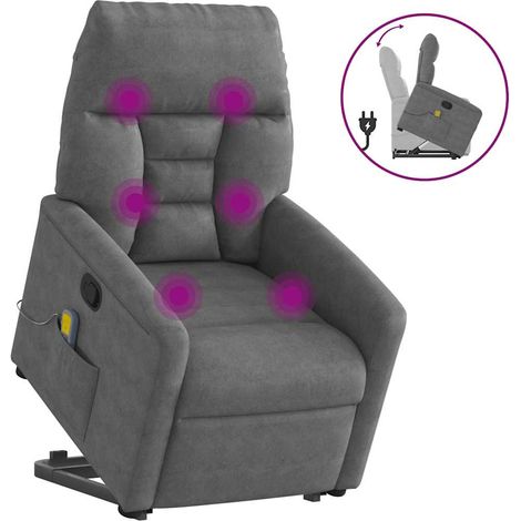 Maison Exclusive - Fauteuil inclinable de massage gris foncé tissu microfibre