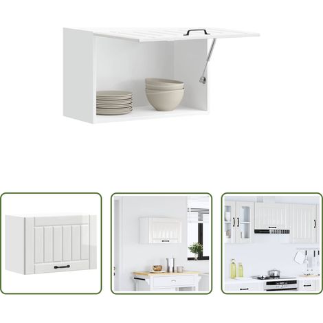 Küchenmöbel - Küchen-Hängeschrank Lucca Hochglanz-Weiß Holzwerkstoff (1/5)