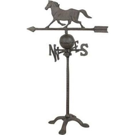 Indicatore di vento con cavallo in metallo opaco e resistente