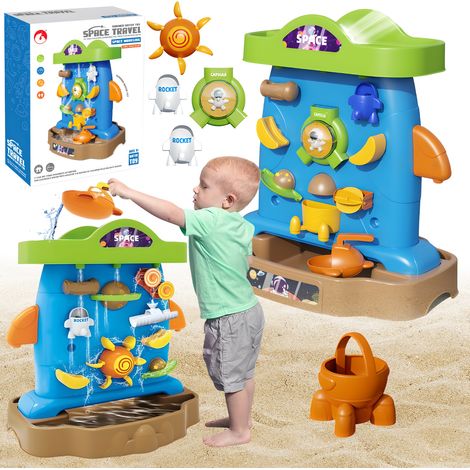 DOPPELSEITIGE WASSERWAND FÜR KINDER SPASS AM STRAND WASSER VIELE ELEMENTE (1/5)