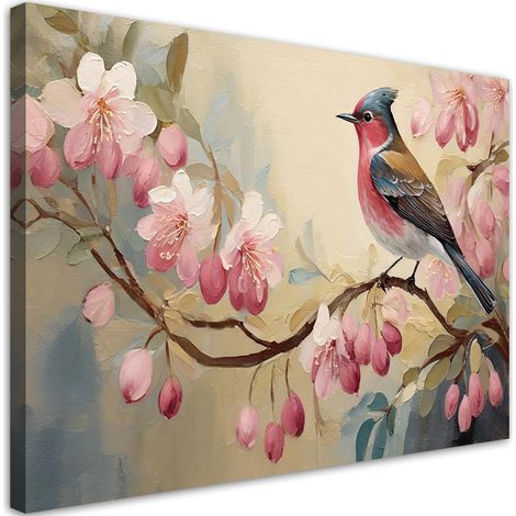 Tableau déco Oiseaux Animaux Shabby Chic 60x40 (1/5)