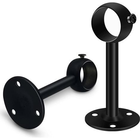 Supports de tringle à rideau en acier inoxydable 304 – Lot de 2 – Fixation 3 trous pour plafond – Compatibles 16-25 mm (1/5)