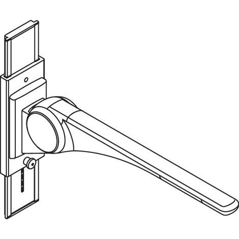 HEWI 802.50.40860 DR Poignée d'appui rabattable Basic, 750 mm (1/2)